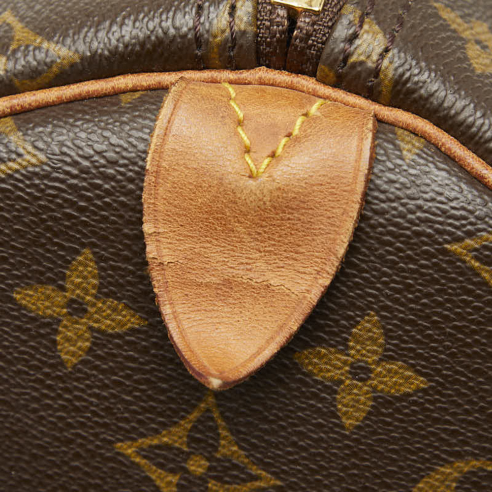 LOUIS VUITTON Authentic Brown Monogram Leather Keepall 55 Boston Bag - Picture 8 of 12